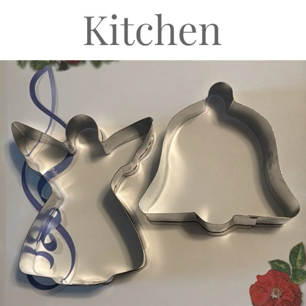 Vintage Angel Bell Cookie Cutters Set of 2